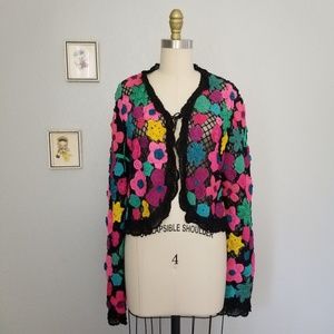 Vintage sandy starkman granny square bolero